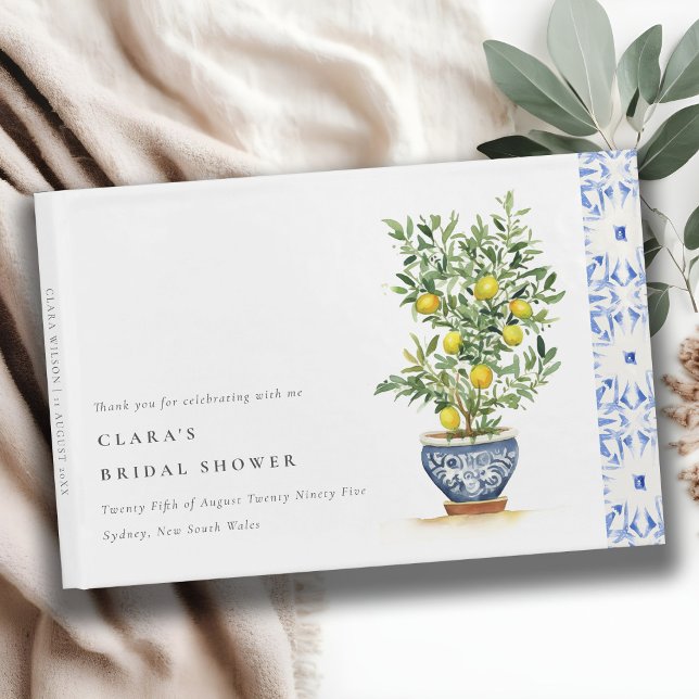 Libro De Visitas Ducha de Novia Boho Aquarela Árbol de Limón Amaril (Subido por el creador)