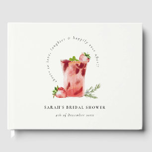 Libro De Visitas Ducha de Novia Cóctel Margarita Rosa Fresa