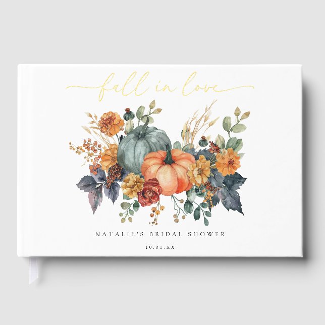 Libro De Visitas Ducha de Novia de Calabaza de Otoño (Anverso)