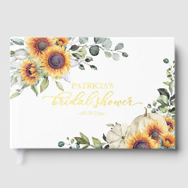 Libro De Visitas Ducha de Novia de Girasoles y Calabaza de Otoño