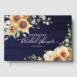 Libro De Visitas Ducha de novia de girasoles y calabaza de otoño