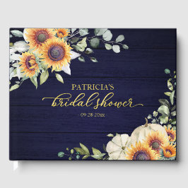 Libro De Visitas Ducha de Novia de Girasoles y Calabaza de Otoño