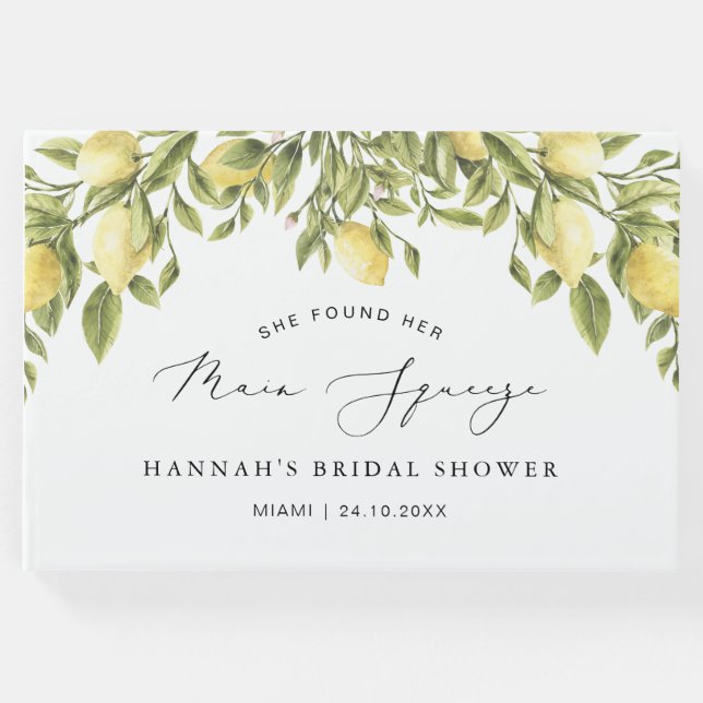 Libro De Visitas Ducha de novia de limón amarillo costa de Amalfi (Anverso)