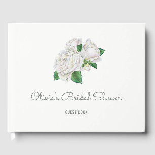 Libro De Visitas Ducha de novia de rosas blancas