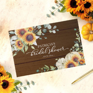 Libro De Visitas Ducha de Novia Greenery Girasoles Calabaza Otoño
