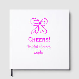 Libro De Visitas Ducha de novia lazo rosa púrpura agregar nombre 