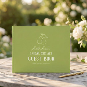 Libro De Visitas Ducha de Novia Moderna Perfect Pear Personalizada
