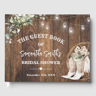 Libro De Visitas Ducha de Novia Occidental Greenery Vaquera