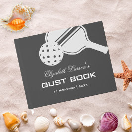 Libro De Visitas Ducha de Novia para Amantes del Pickball Negro y B