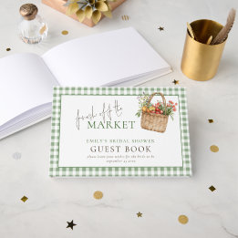 Libro De Visitas Ducha de novia Sage Gingham Fresh off the Market