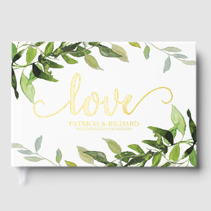Libro De Visitas Ducha de Novia Verde Eucalipto Amor