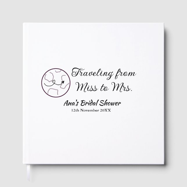 Libro De Visitas Ducha de novias de viaje añada fecha de caducidad  (Anverso)