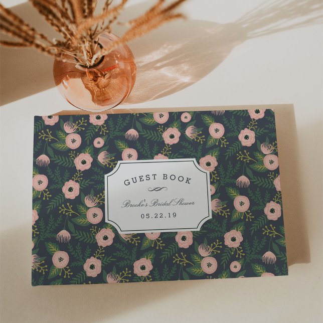 Libro De Visitas Ducha nupcial de flor de flores de media noche (Subido por el creador)