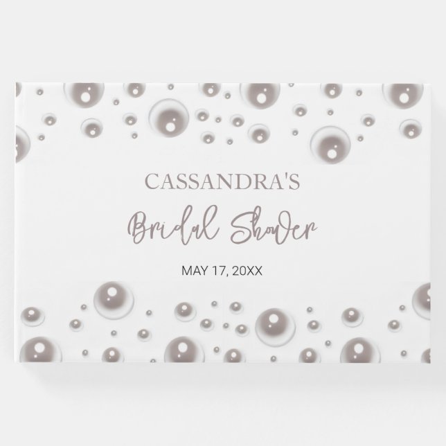 Libro De Visitas Ducha nupcial de perla blanca mínima (Anverso)