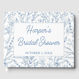 Libro De Visitas Ducha nupcial floral Dainty Blue Personalizada