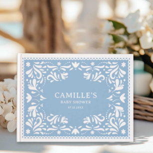 Libro De Visitas Dulce Cielito Lindo Baby Shower de Papel Picado Az