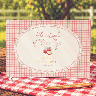 Libro De Visitas Dulce De Nuestros Ojos Baby Shower De Cuadros Rojo
