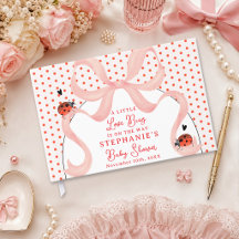 Dulce Fiesta de Bebé Bicho de Amor con Lazo Rosa