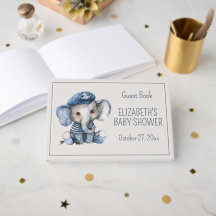 Dulce Fiesta de Bebé Elefante Azul Náutico