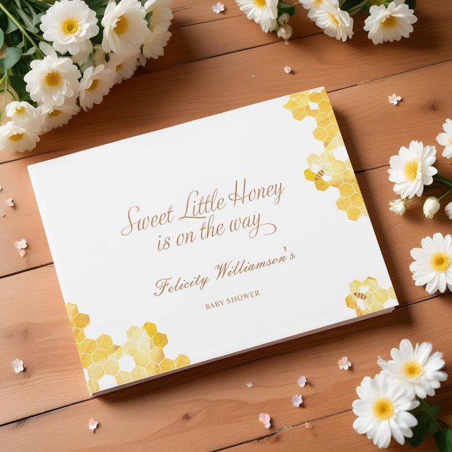 Libro De Visitas Dulce Miel En Camino | Bee Baby Shower (Sweet Little Honey On The Way | Bee Baby Shower Guest Book)