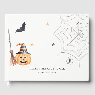 Libro De Visitas Dulce Telaraña de Calabaza de Halloween para Despe