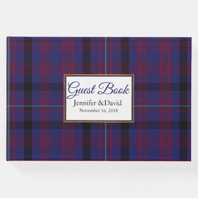 Libro De Visitas Dundonald Plaid Boda Guest Book (Anverso)