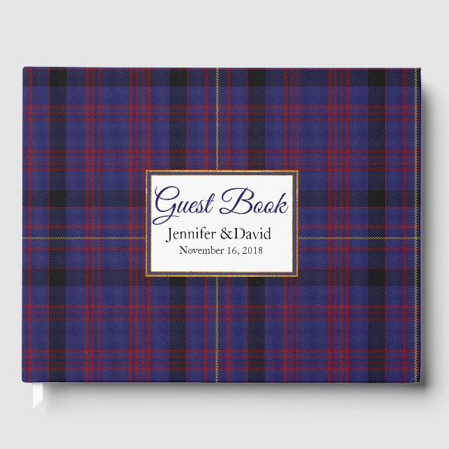 Libro De Visitas Dundonald Plaid Boda Guest Book (Anverso)