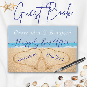 Libro De Visitas Dusty Blue Beach Wedding Guestbook