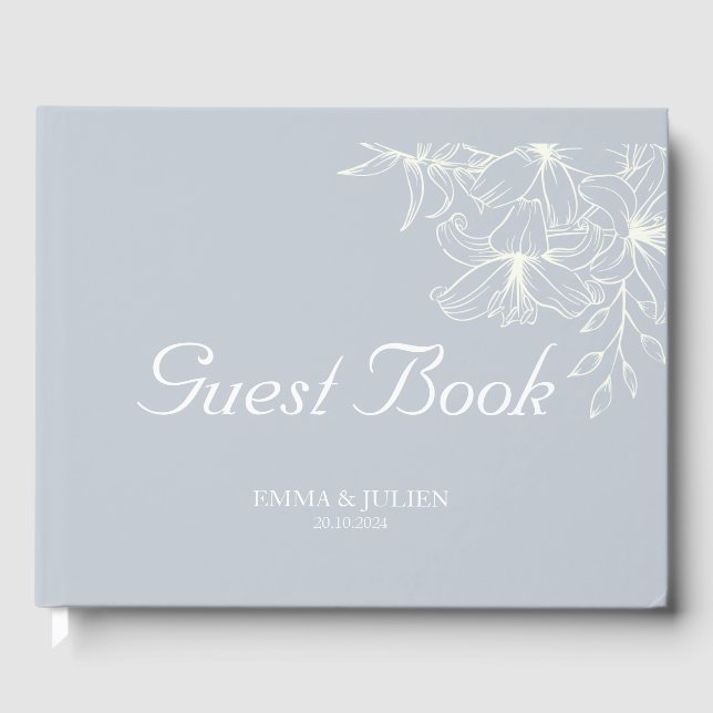 Libro De Visitas Dusty Blue Boda Guest Book (Anverso)