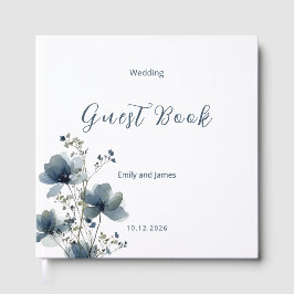 Libro De Visitas Dusty Blue Botanical Wedding