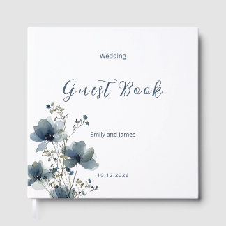 Libro De Visitas Dusty Blue Botanical Wedding