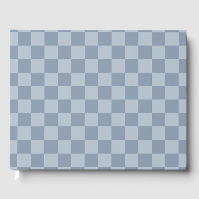 Libro De Visitas Dusty Blue Checkerboard (Anverso)