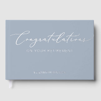 Libro De Visitas Dusty Blue Elegant Retirement Moderno
