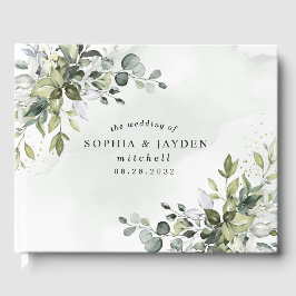 Libro De Visitas Dusty Blue Eucalyptus Greenery Suculento Boda