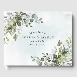 Libro De Visitas Dusty Blue Eucalyptus Greenery Suculento Boda