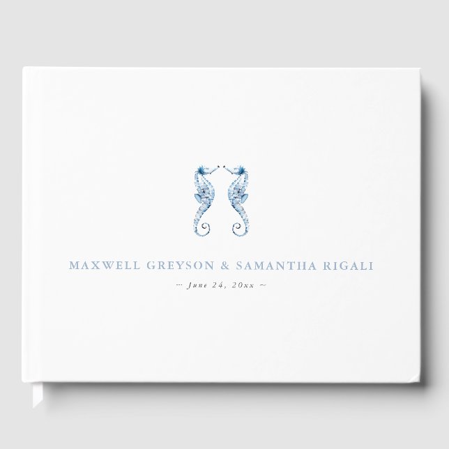 Libro De Visitas Dusty Blue Ocean Boda Guest Book (Anverso)