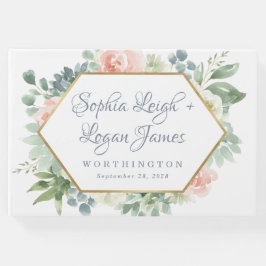 Libro De Visitas Dusty Blue Rubor Succulent Floral Garden Wedding