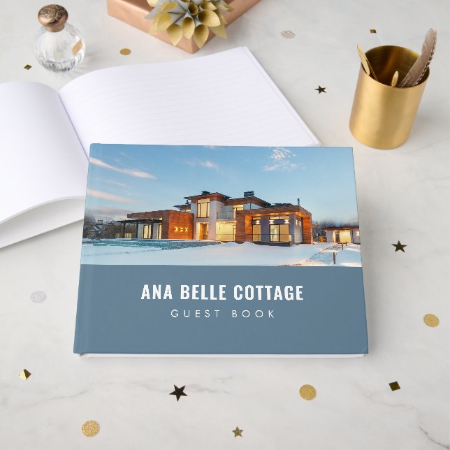 Libro De Visitas Dusty Blue Winter Ski Resort Alquiler Foto Feedbac (Anverso Abierto)