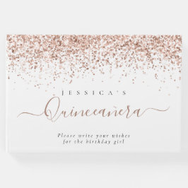 Libro De Visitas Dusty Rosa Purpurina Quinceanera