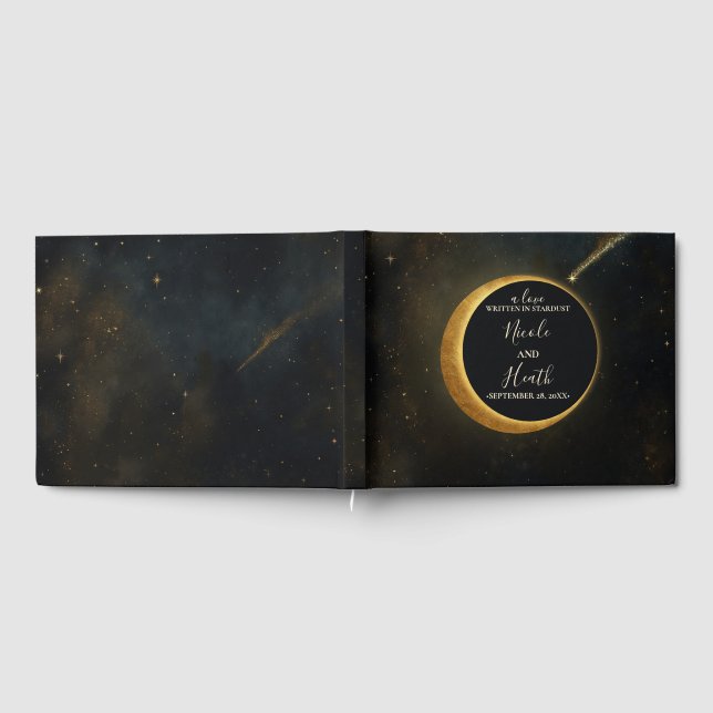 Libro De Visitas Eclipse de Stardust Dorado Boda celeste (Lleno)