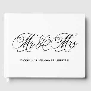 Libro De Visitas EDITABLE COLOR Sr. y Sra. Elegant Script Boda