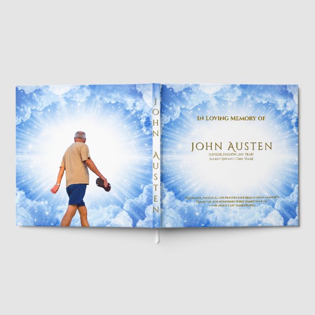 Libro De Visitas Editable Funeral Guest Book (Lleno)