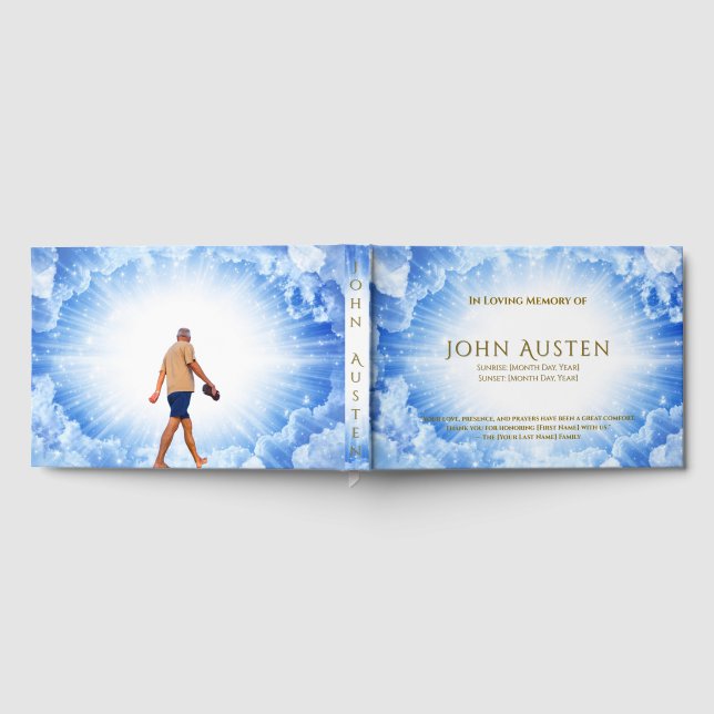 Libro De Visitas Editable Funeral Guest Book (Lleno)