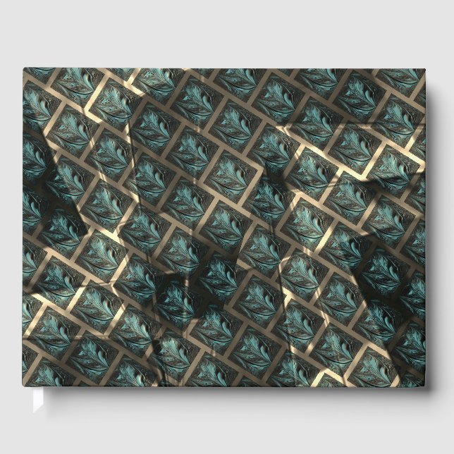 Libro De Visitas Efecto de ladrillo gris azul, bajo punto oscuro en (Anverso)