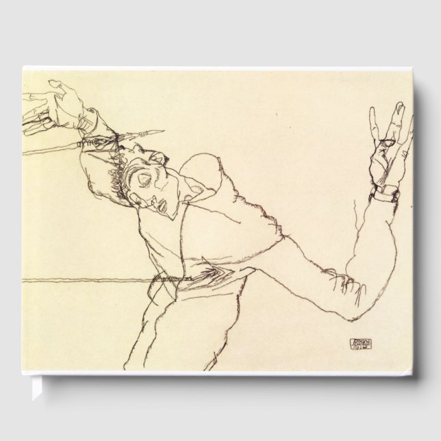 Libro De Visitas Egon Schiele- autorretrato como San Sebastián (Anverso)