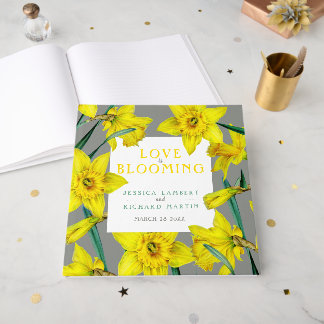 Libro De Visitas El amor es un amarillo acuarela floreciendo boda d