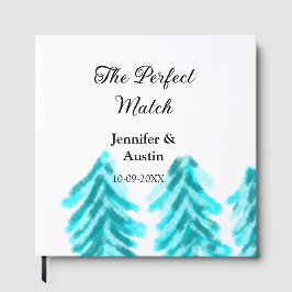 Libro De Visitas El árbol de pino azul de invierno de la boda de la