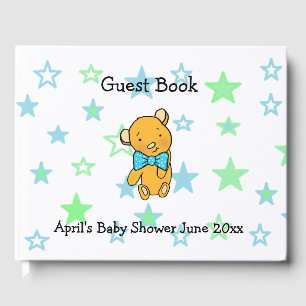 Libro De Visitas El Baby Shower del dulce Lil Teddy Bear Boy