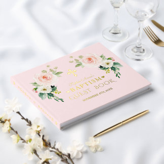 Libro De Visitas El bautismo Chica de las flores rosadas de Rubor d