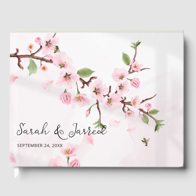 Libro De Visitas El cerezo japonés sakura florece en Asia (Anverso)